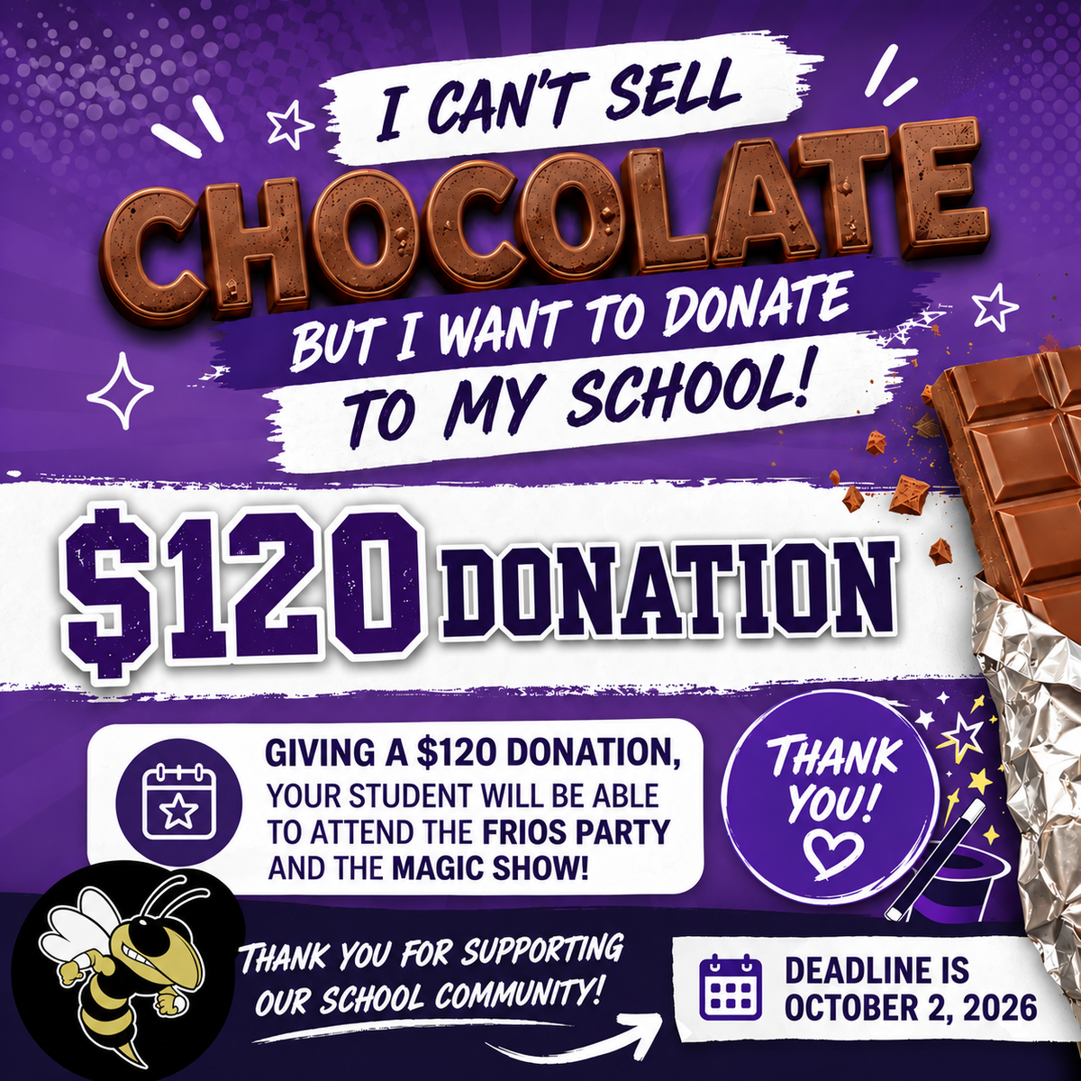 $120 Chocolate Donation