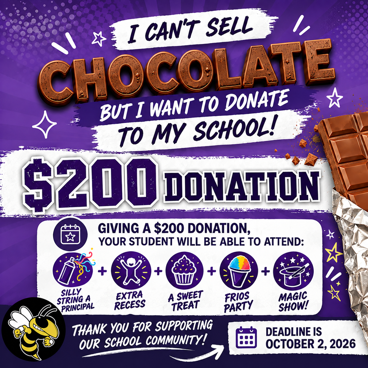 $200 Chocolate Donation