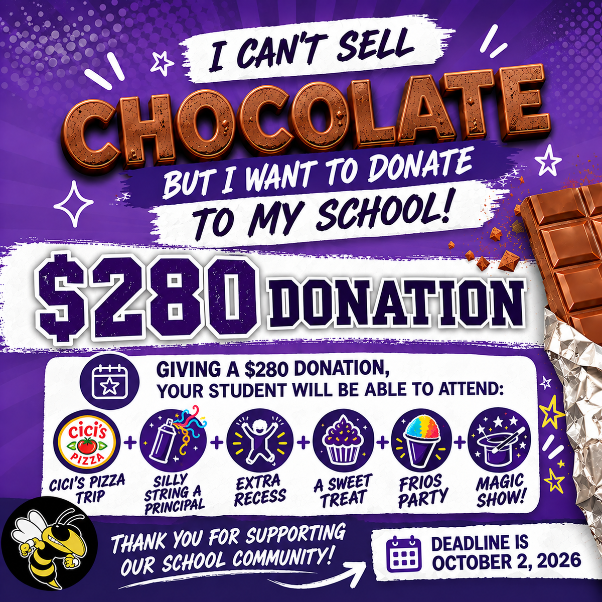 $280 Chocolate Donation