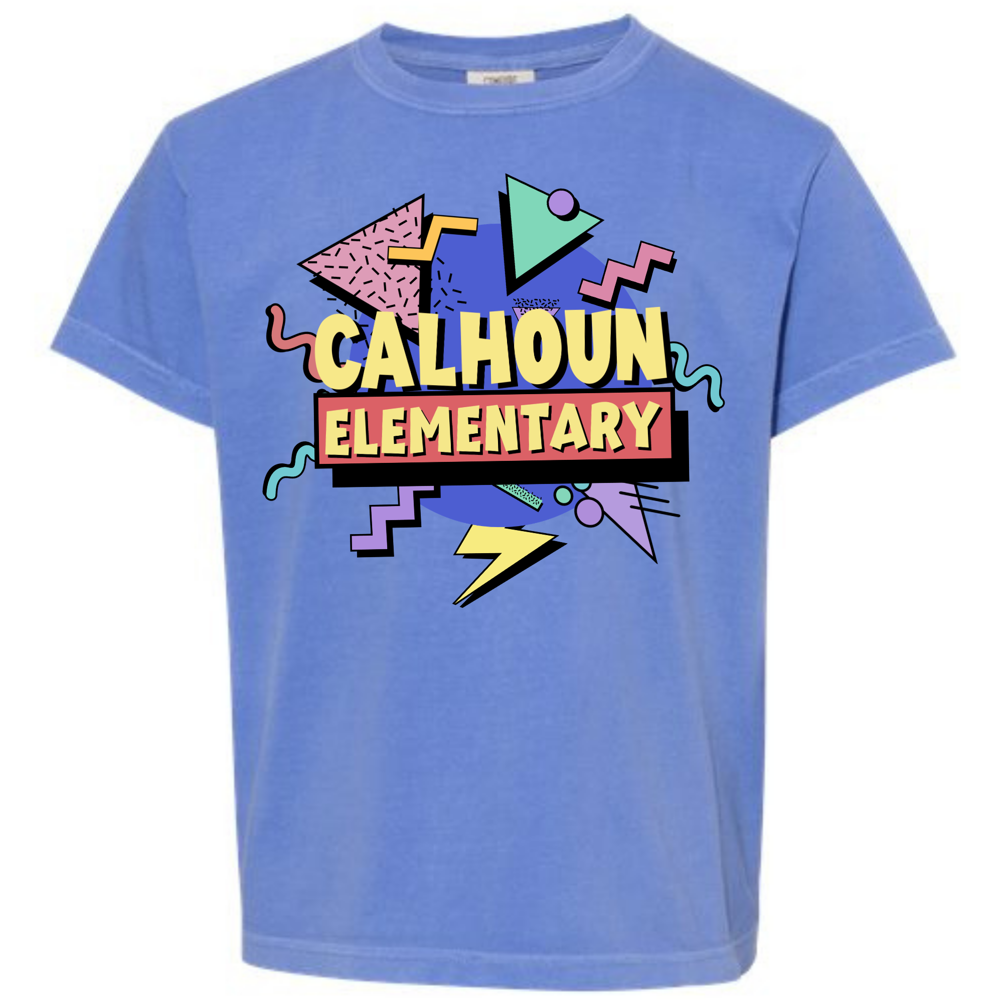Blue Retro Calhoun Elementary School