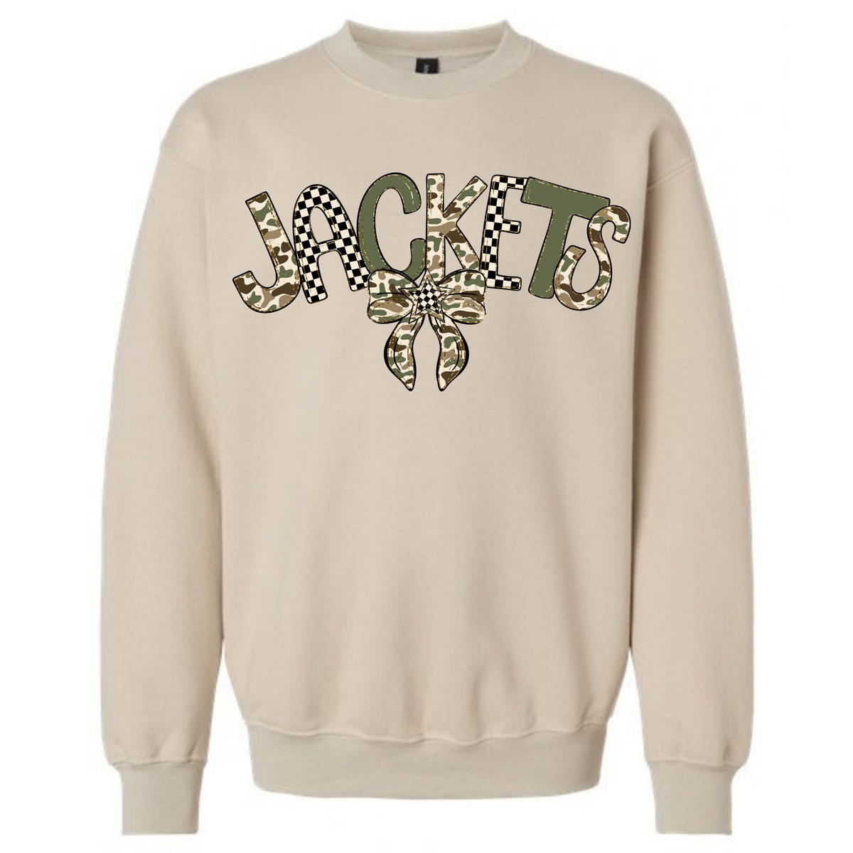 Camo Jackets Bow Crewneck Sweatshirt