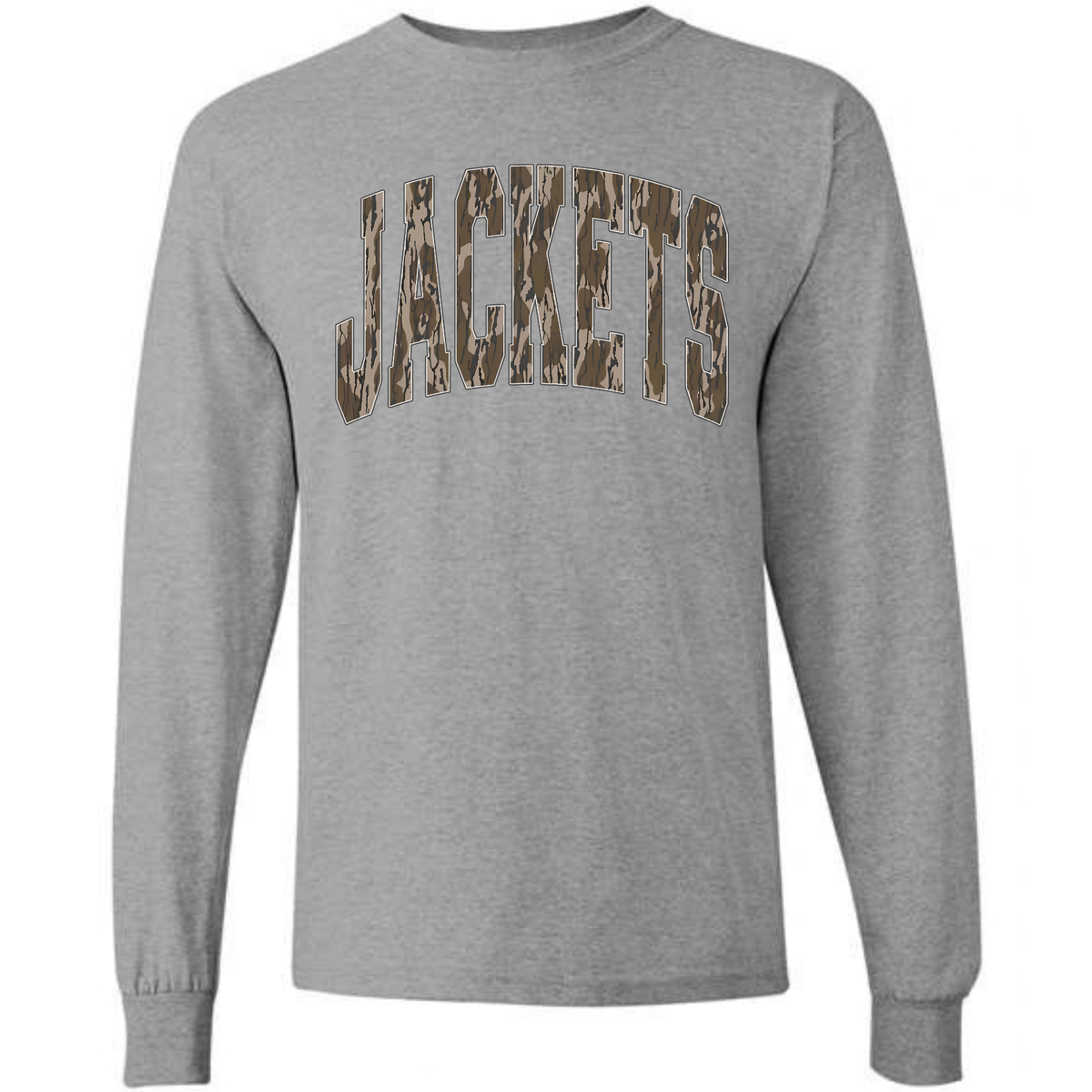 CAMO JACKETS on grey long sleeves